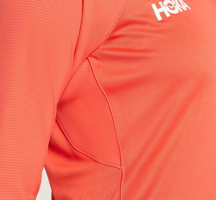 Hoka One One Tops Womens Orange - Performance 3/4 Sleeve - 02875AMND